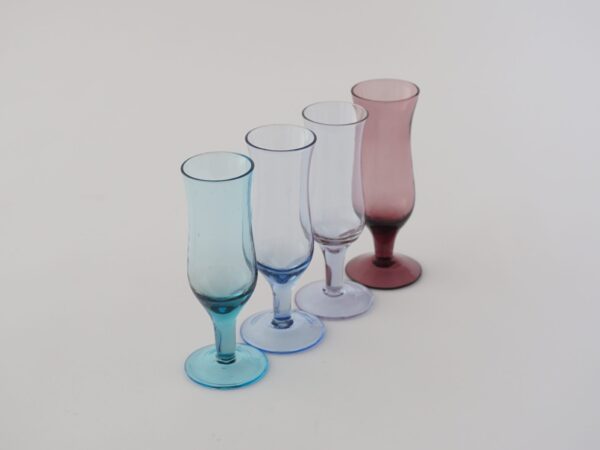 Set of 4 colored shot glasses