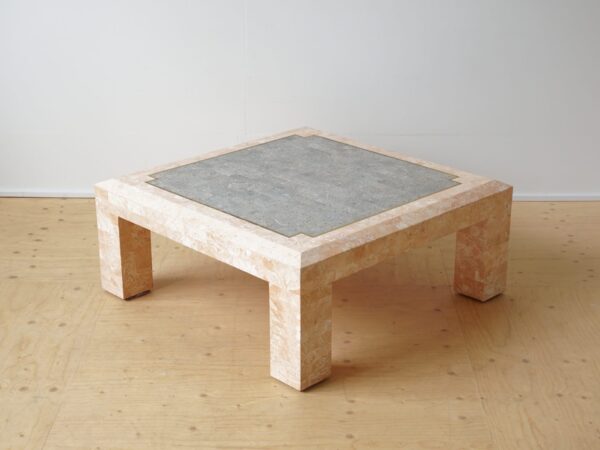 Large pink and grey fossil stone coffee table