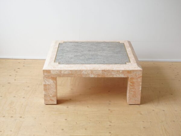 Large pink and grey fossil stone coffee table