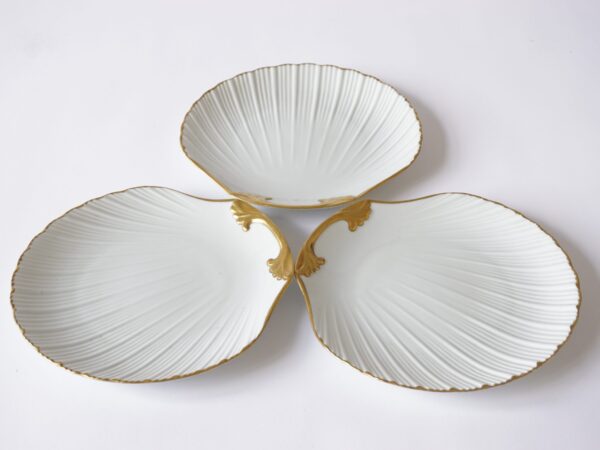 Gold plated shell plates made in Limoges France