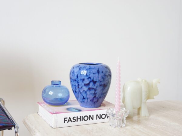 Blue vintage ceramic pot vase