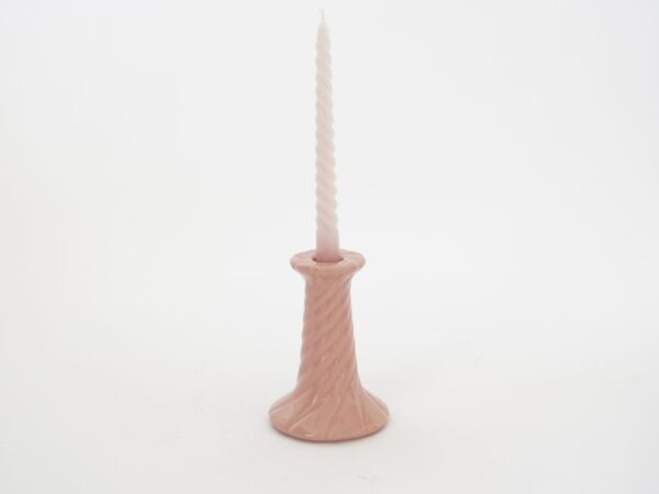 Pink ceramic candle holder