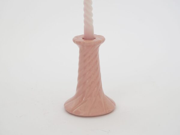 Pink ceramic candle holder