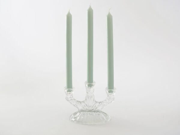 Crystal glass 3-arm candle holder