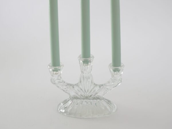 Crystal glass 3-arm candle holder