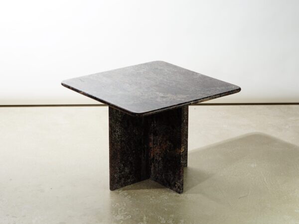 Brutalist style, Minimal, Black and Grey, Granite Stone Side or Coffee Table