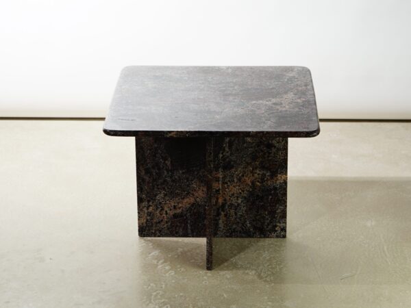 Brutalist style, Minimal, Black and Grey, Granite Stone Side or Coffee Table